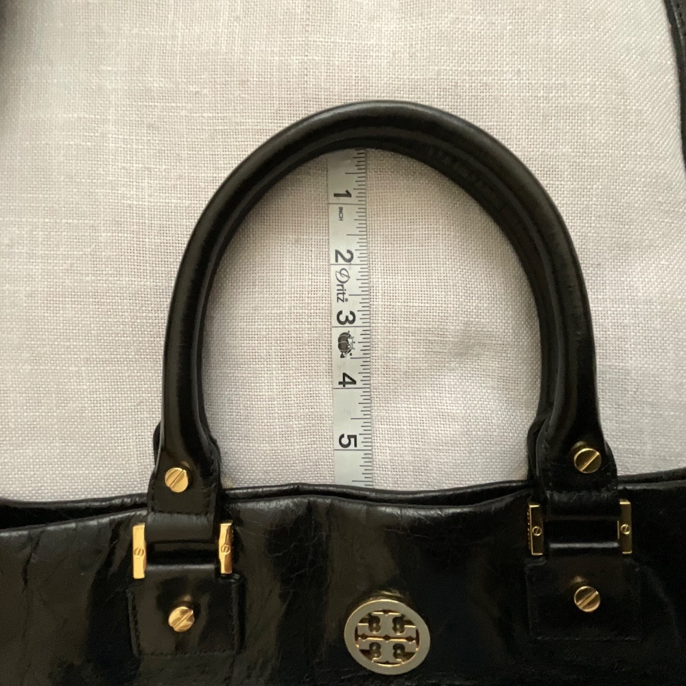 Tory Burch Black “Dena Distressed Leather Handbag - Picture 11 of 16